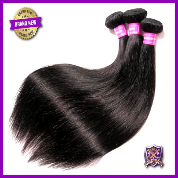100% Brazilian Virgin Hair Extensions 3 Bundles Straight 16-20 Inch main image 4